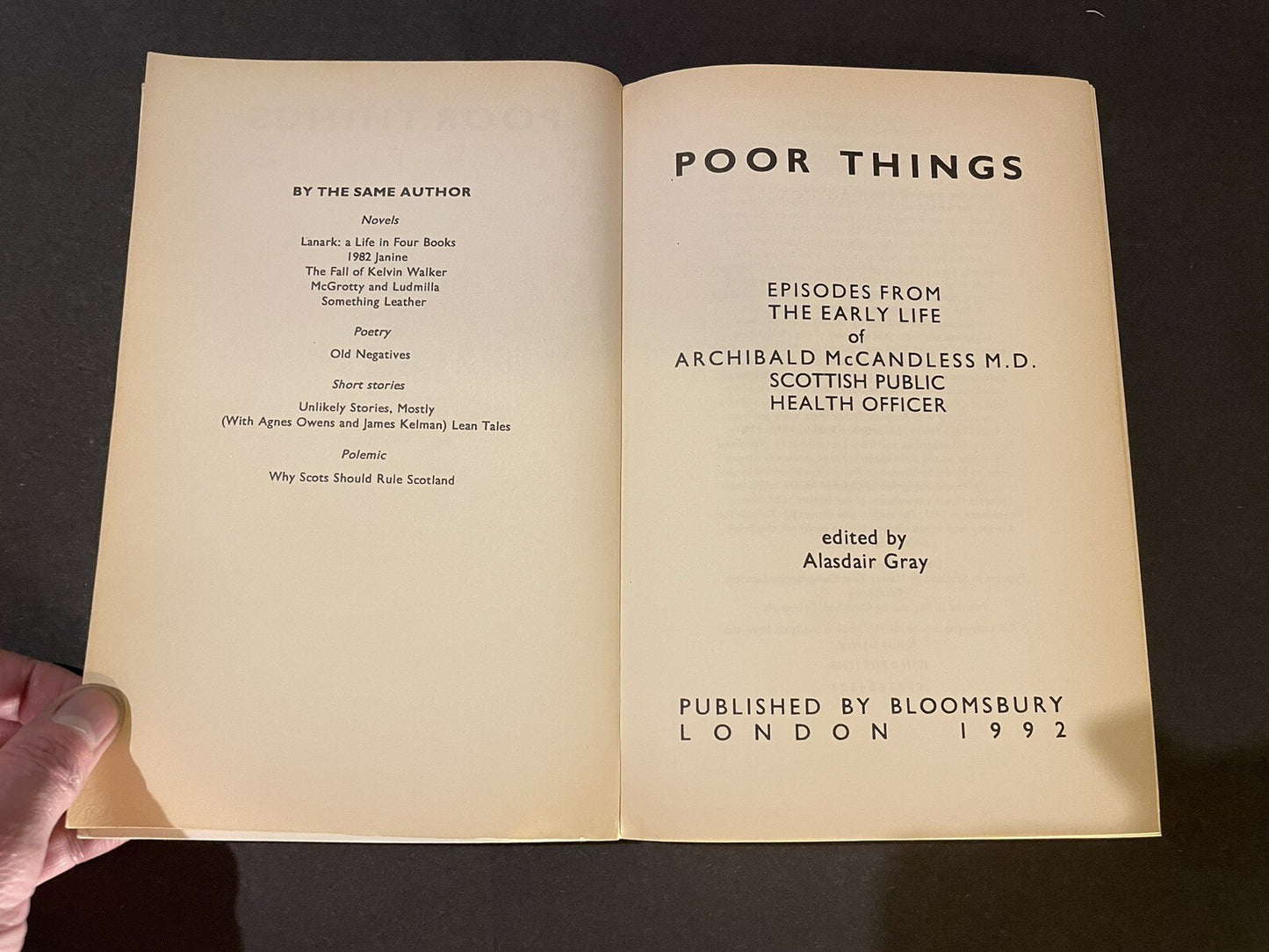POOR THINGS Alasdair Gray UNCORRECTED PROOF ADVANDED READING COPY Scarce 1992