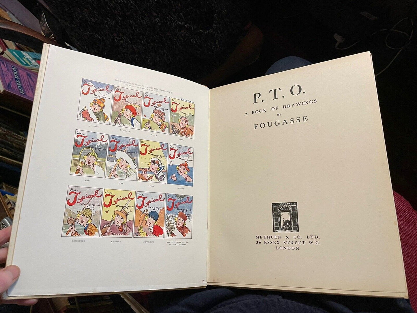 1926 P.T.O. : A Book of Drawings by Fougasse : First Edition in Orig Dust Jacket