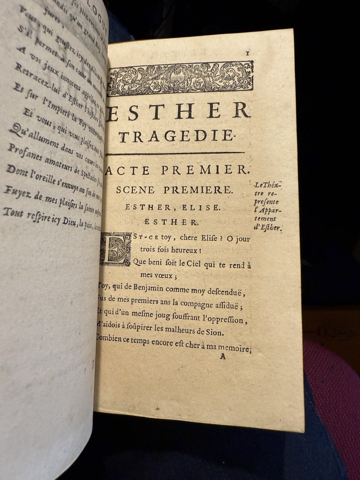 1689 RACINE, Jean : Esther Tragedie Tiree de l'Escriture Sainte