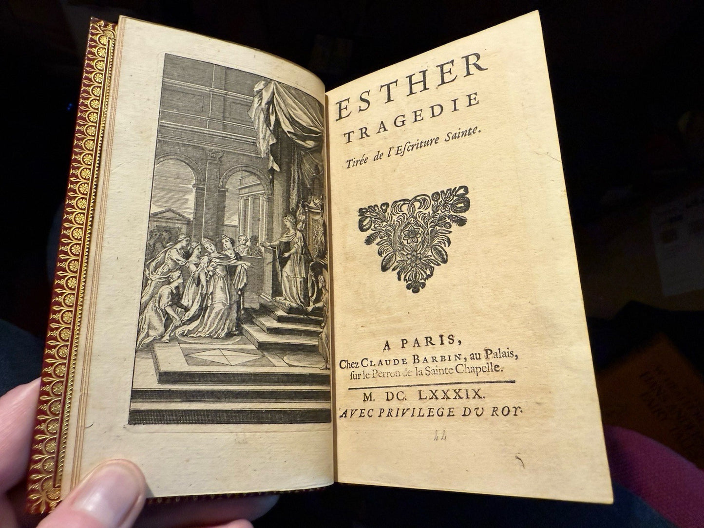 1689 RACINE, Jean : Esther Tragedie Tiree de l'Escriture Sainte