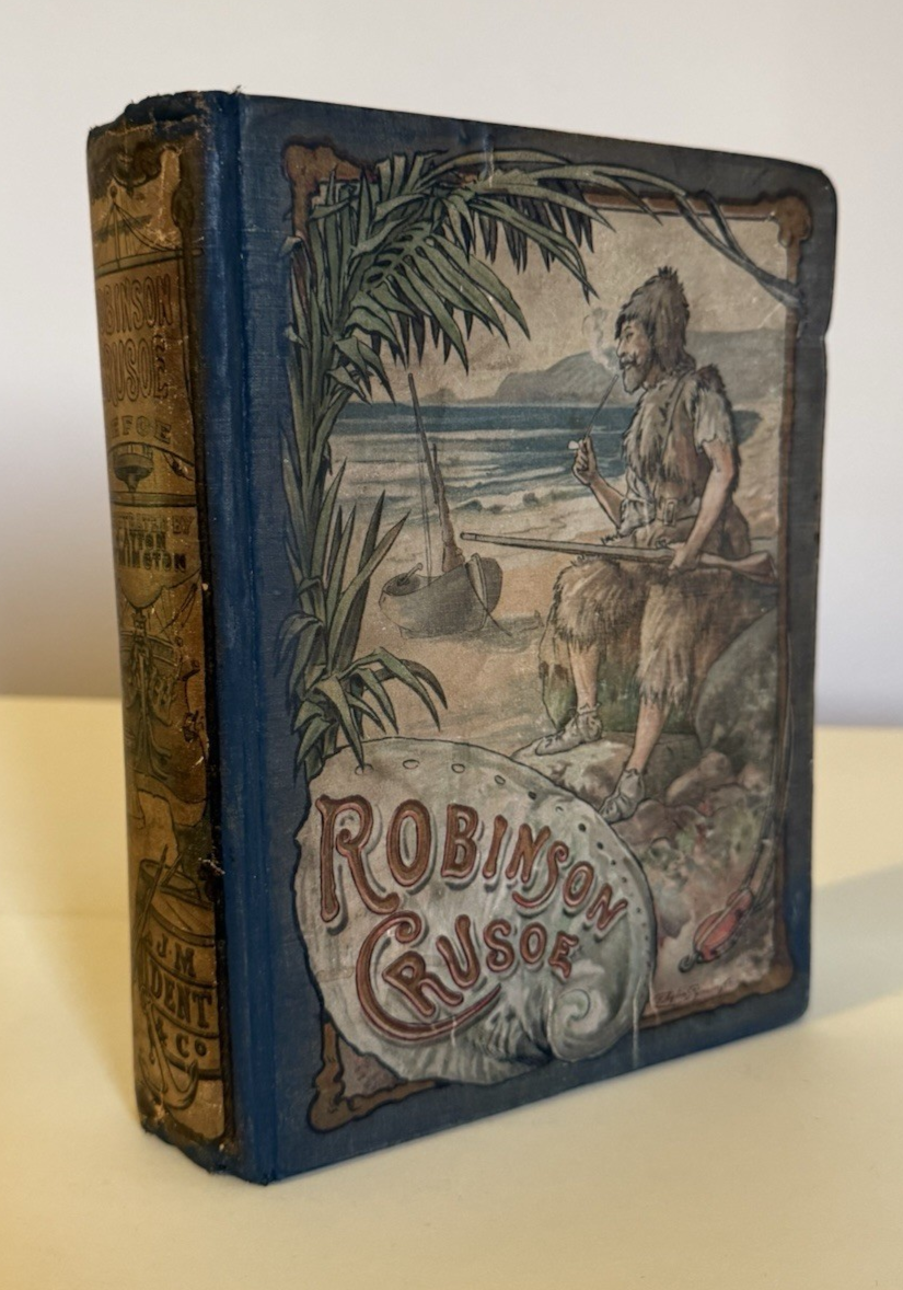 1905 Robinson Crusoe : Daniel Defoe : Decorative Binding : Symington