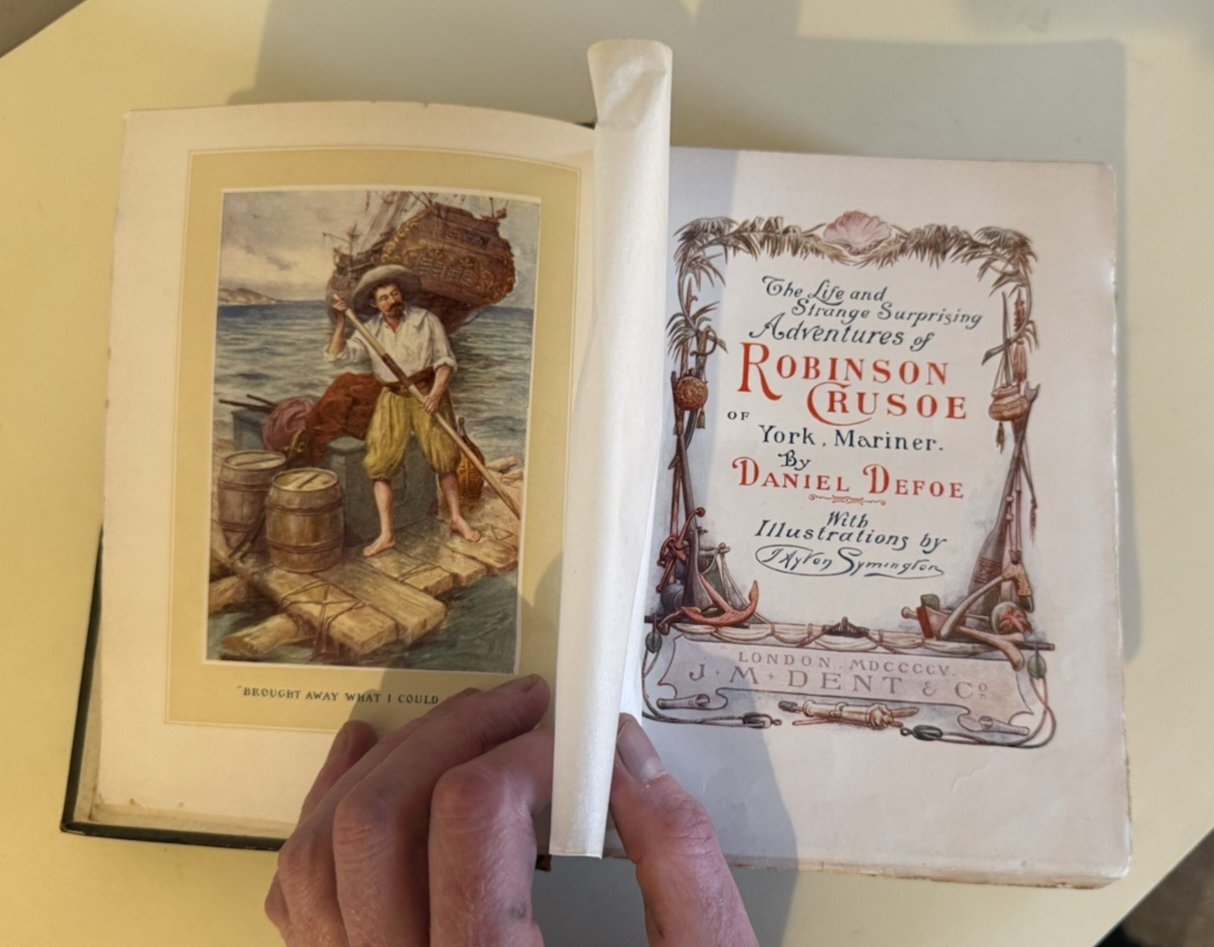 1905 Robinson Crusoe : Daniel Defoe : Decorative Binding : Symington