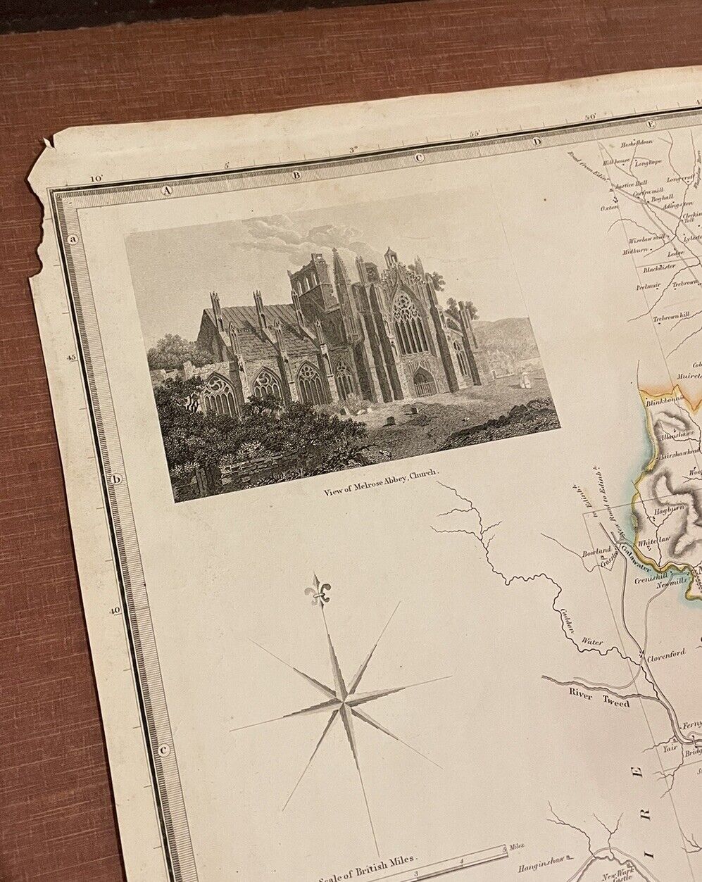 1822 Large Map of ROXBURGHSHIRE Thomson ATLAS of SCOTLAND Scottish Borders