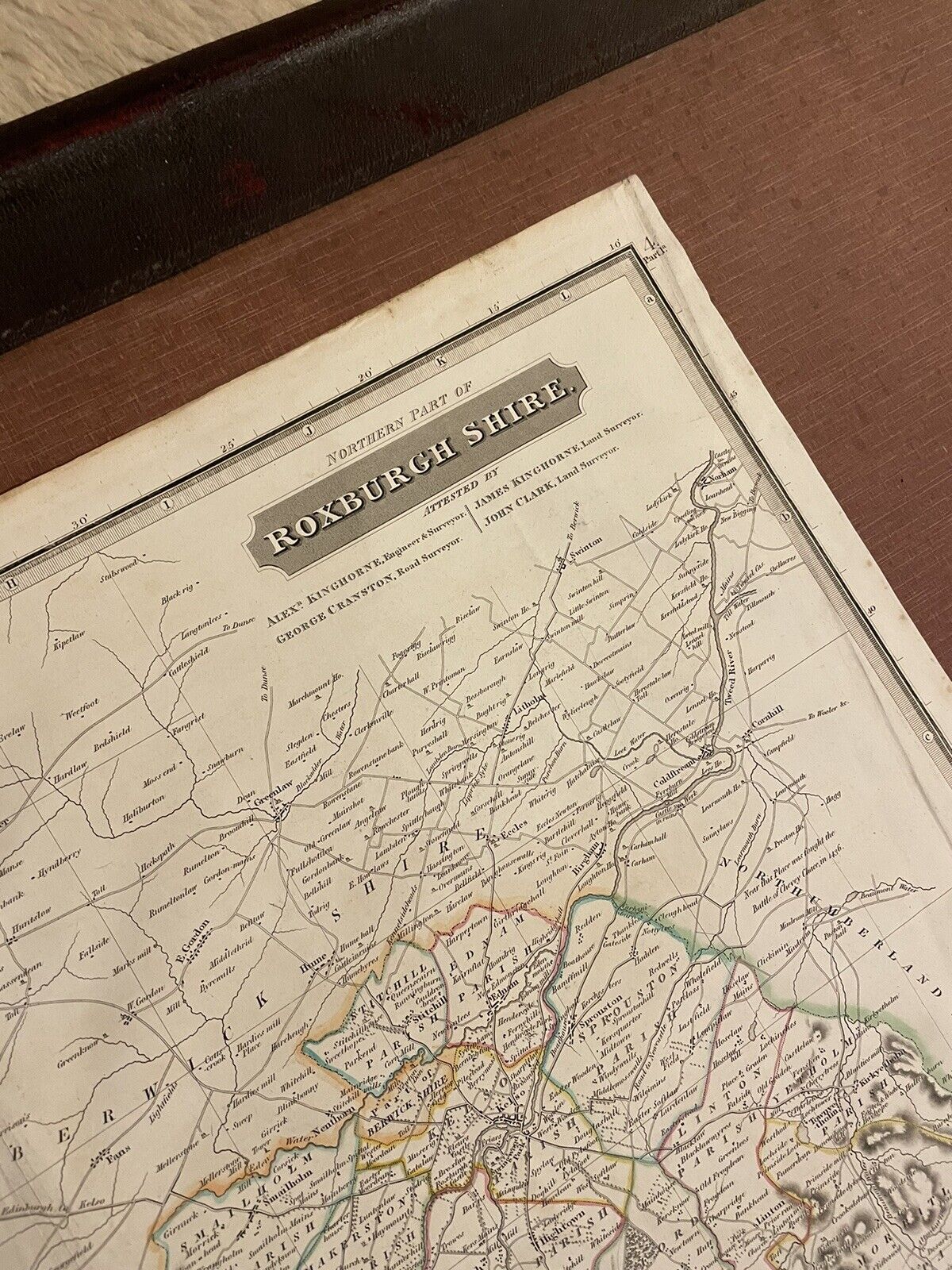 1822 Large Map of ROXBURGHSHIRE Thomson ATLAS of SCOTLAND Scottish Borders