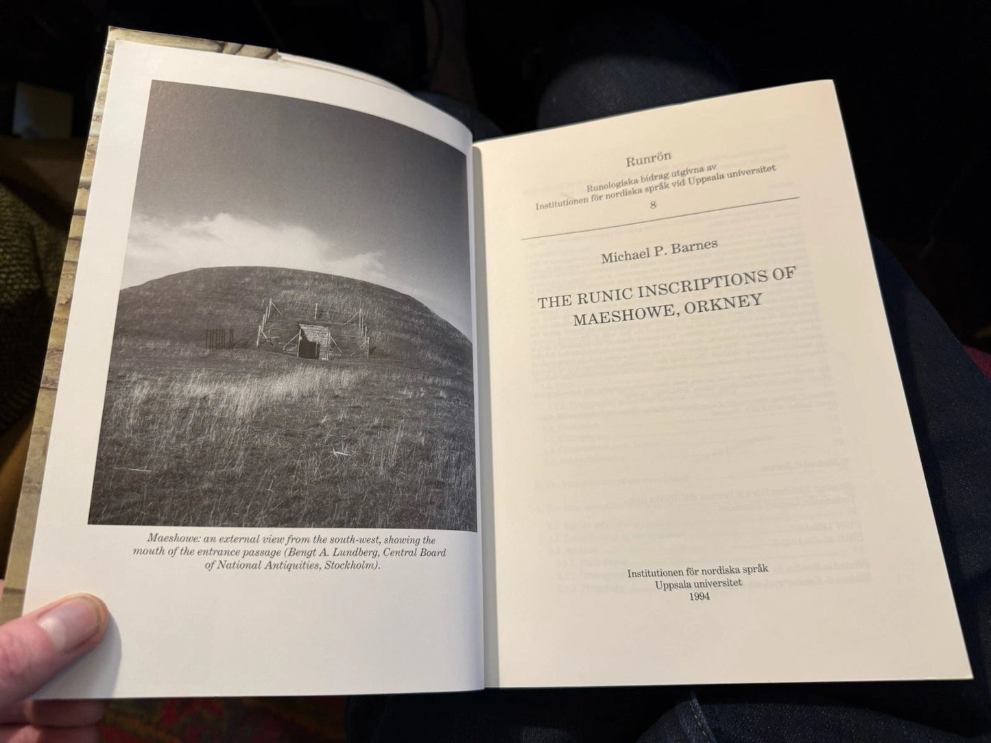 The Runic Inscriptions of Maeshow, Orkney : Michael P. Barnes : 1994: Scarce:VGC
