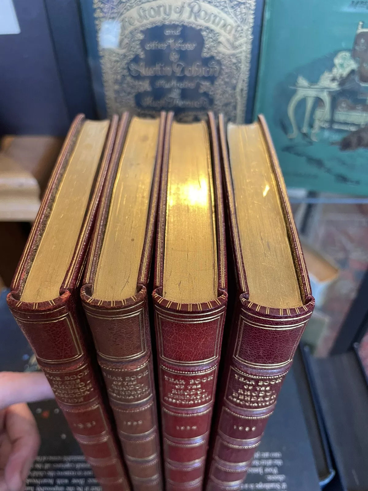 4 Rhododendron Year Books : Fine Leather Bindings by Riviere & Son