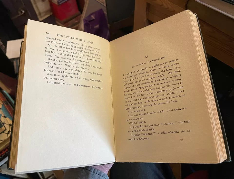 1902 The Little White Bird (First mention of Peter Pan) J M Barrie 1st edition