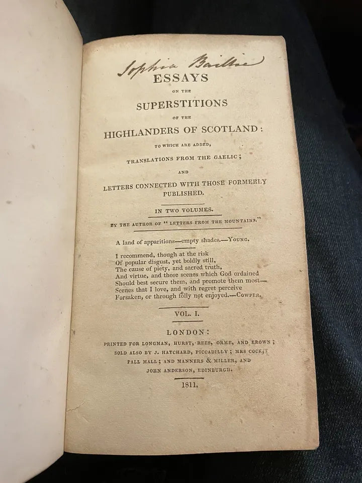 1811 Grant's Superstitions of the Highlanders of Scotland : Spirits / Folklore