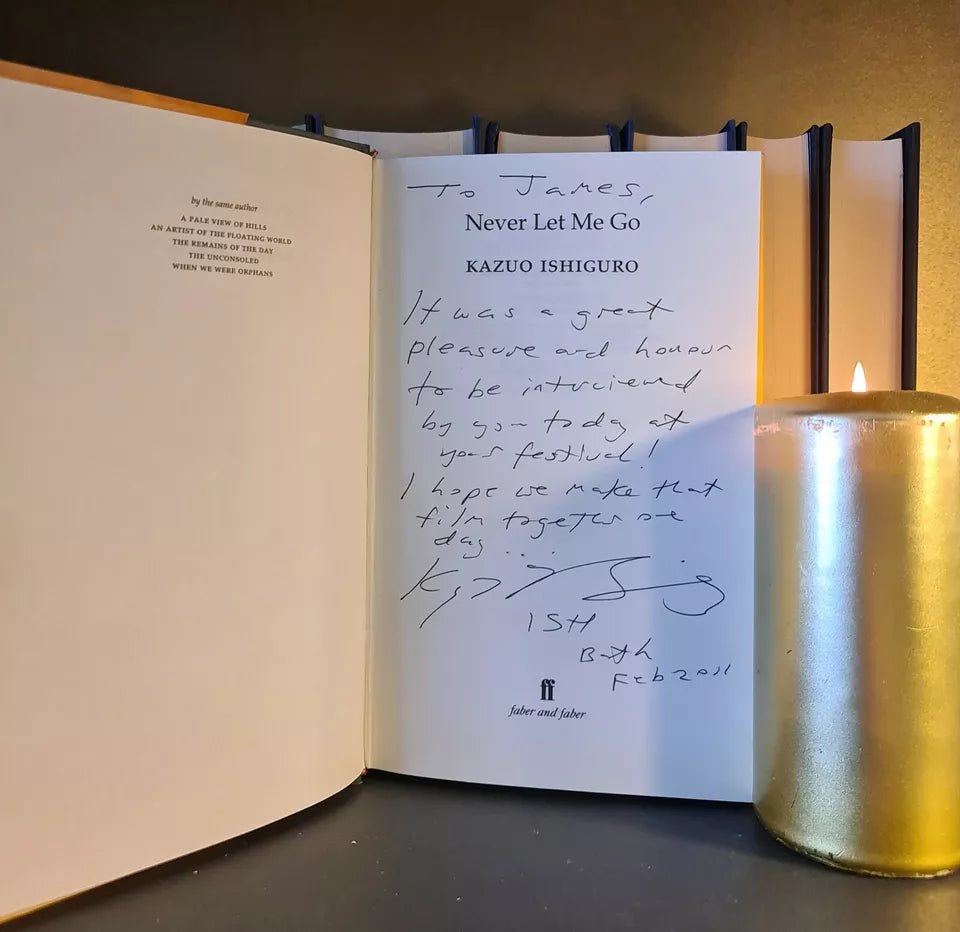 Never Let Me Go, Kazuo Ishiguro : SIGNED : Inscribed to James Runcie