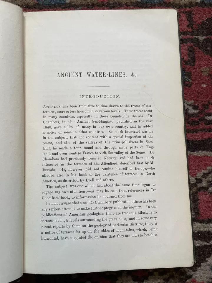 1882 Traces in Scotland of Ancient Water-Lines : By Geologist David Milne Home