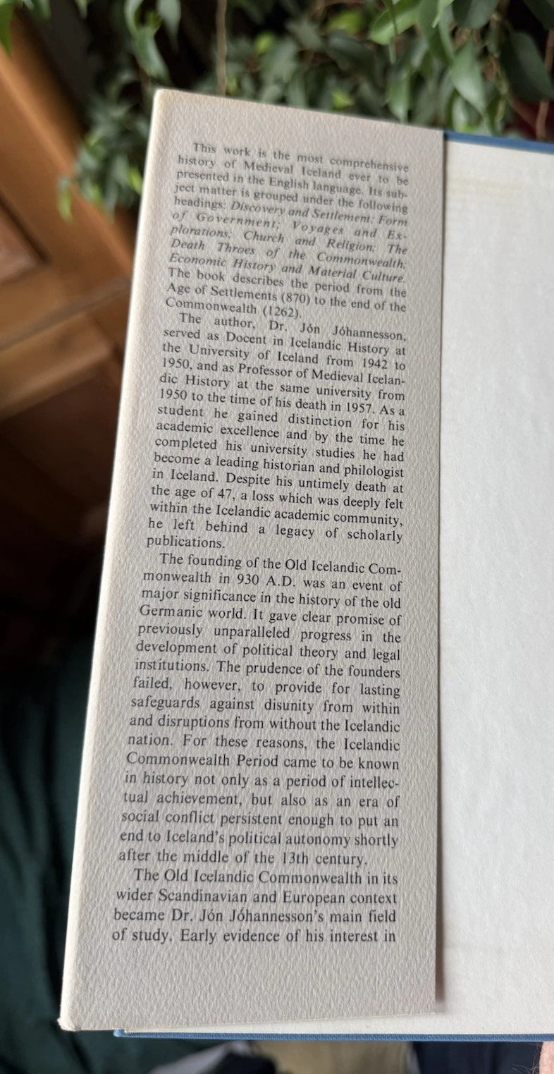 A History of the Old Icelandic Commonwealth : Islendinga Saga : Johannesson