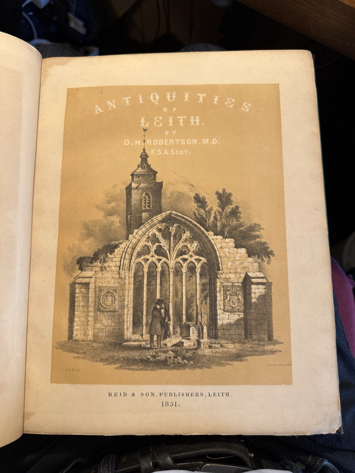 1851 Antiquities of Leith : Sculptured Stones of Leith : Edinburgh : Robertson