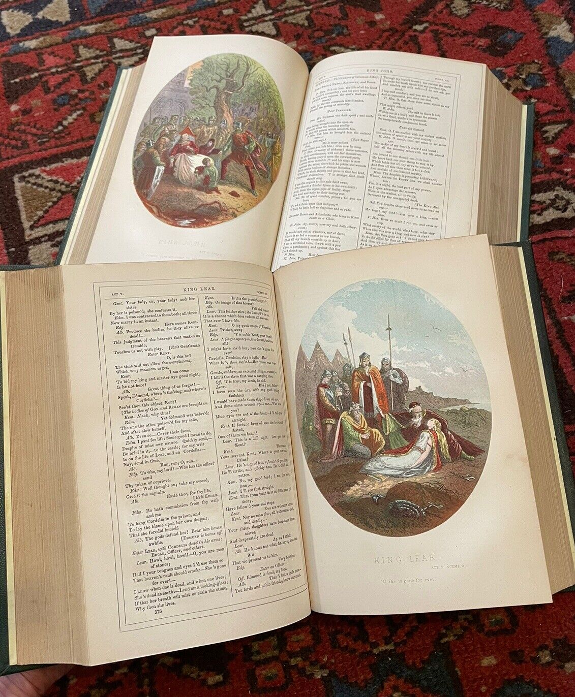 c1870 Complete Works of Shakespeare (2 Vols) Colour Plates + Engravings