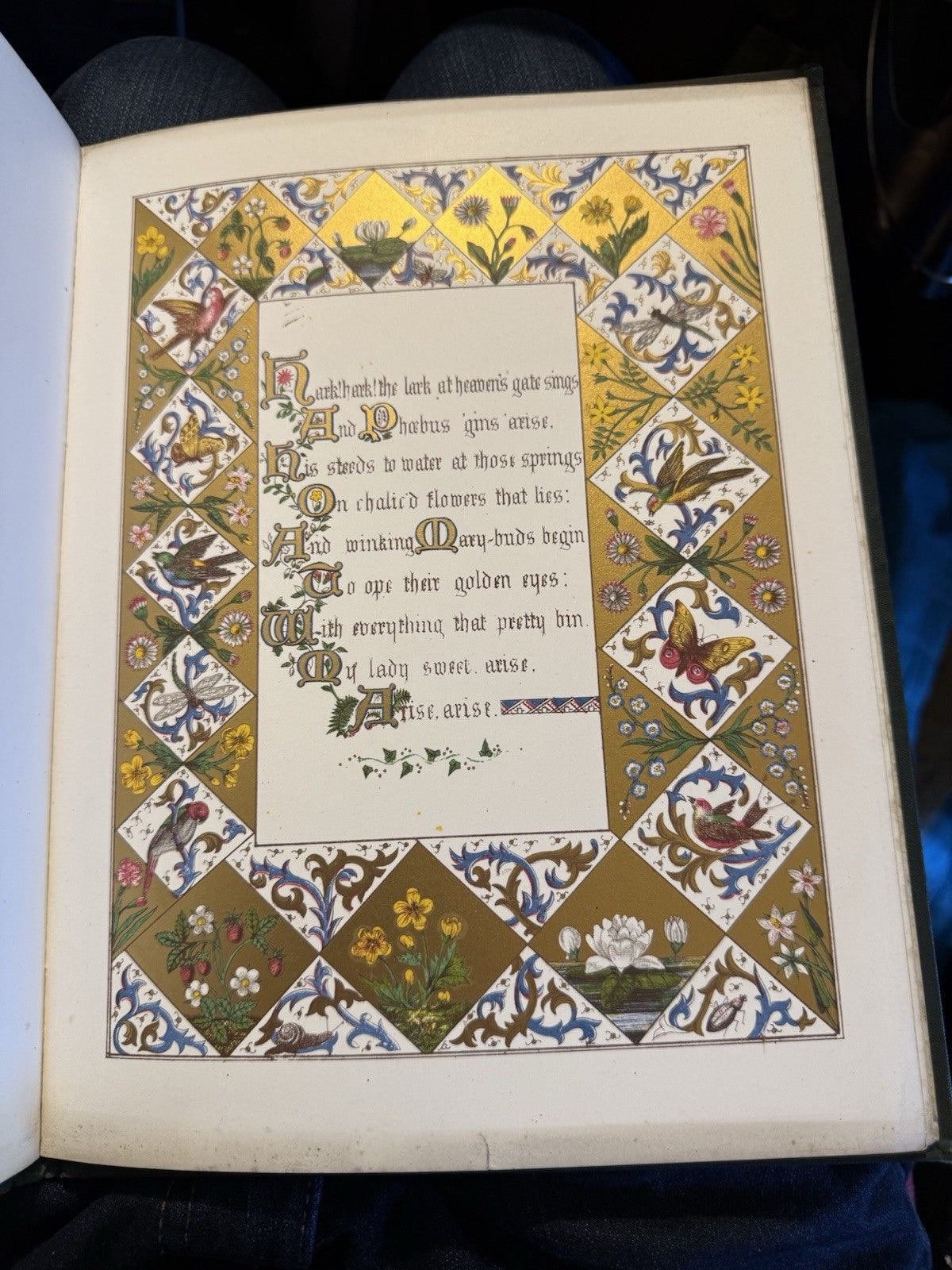 1865 Songs of Shakespeare : Illuminated by H C Hoskyns Abrahall : Beautiful Book