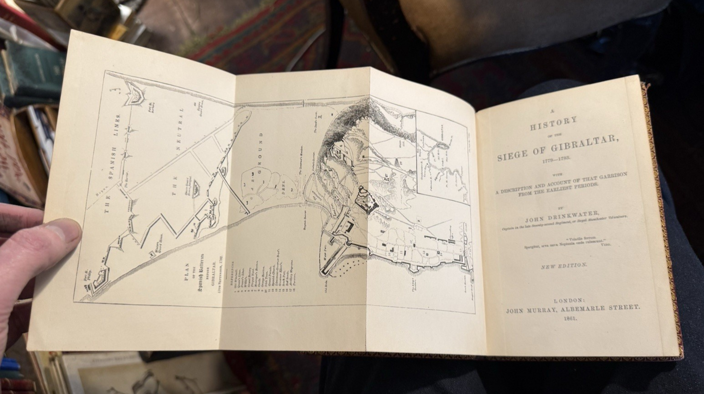1861 The Siege of Gibraltar 1779-1783 : John Drinkwater : Folding Map