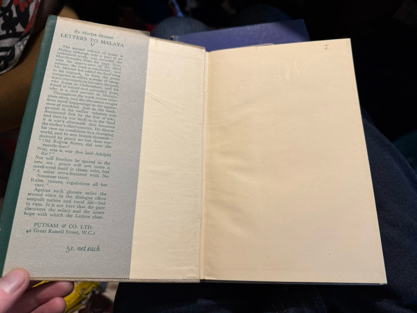 Martyn Skinner : Letters to Malaya (SIGNED) 3 Volumes : Poetry