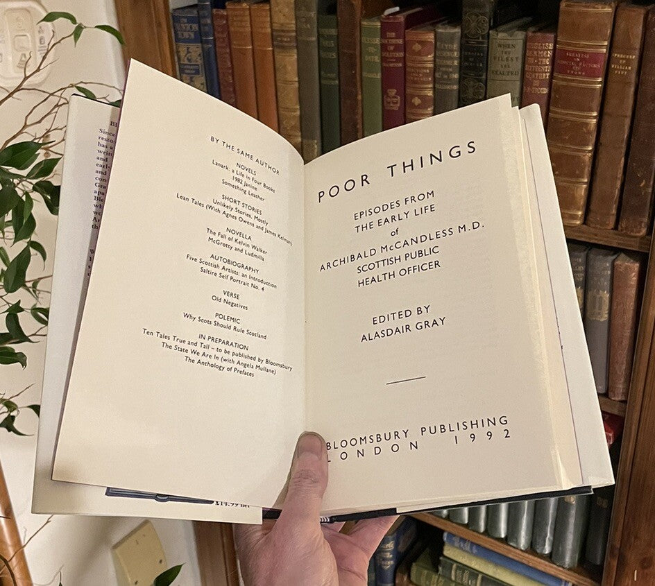 Alasdair Gray : Poor Things : 1st/1st Edition + Rare Erratum 1992 : Fine Copy