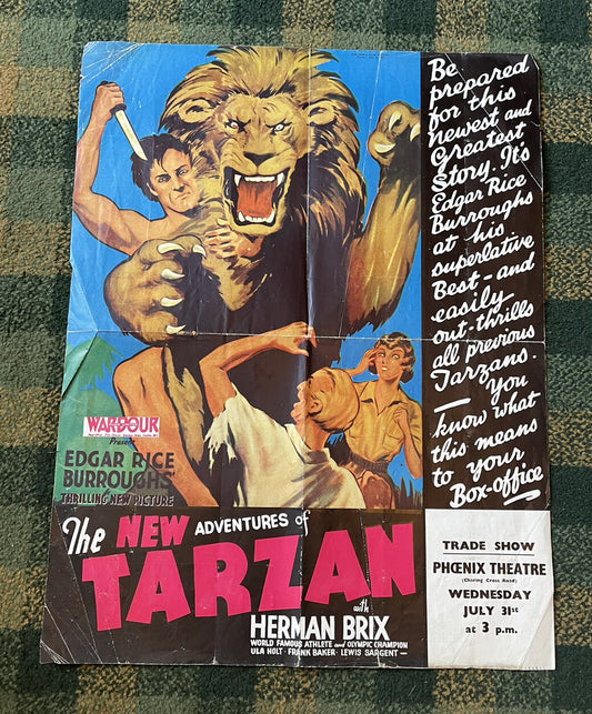 1935 Original TARZAN POSTER Herman Brix : Edgar Rice Burroughs