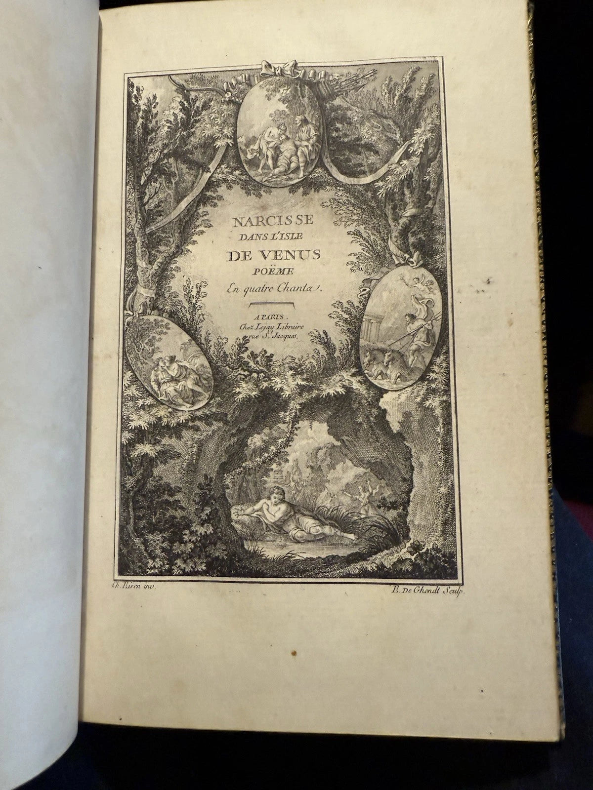 1769 MALFILATRE, Jacques : Narcisse Dans L'Isle De Venus FRENCH BINDING