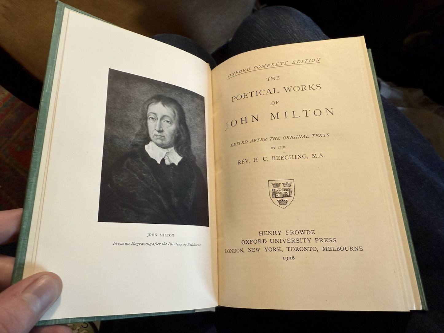 Poetical Works of Milton : Paradise Lost / Regain'd : Vellum Binding 1908