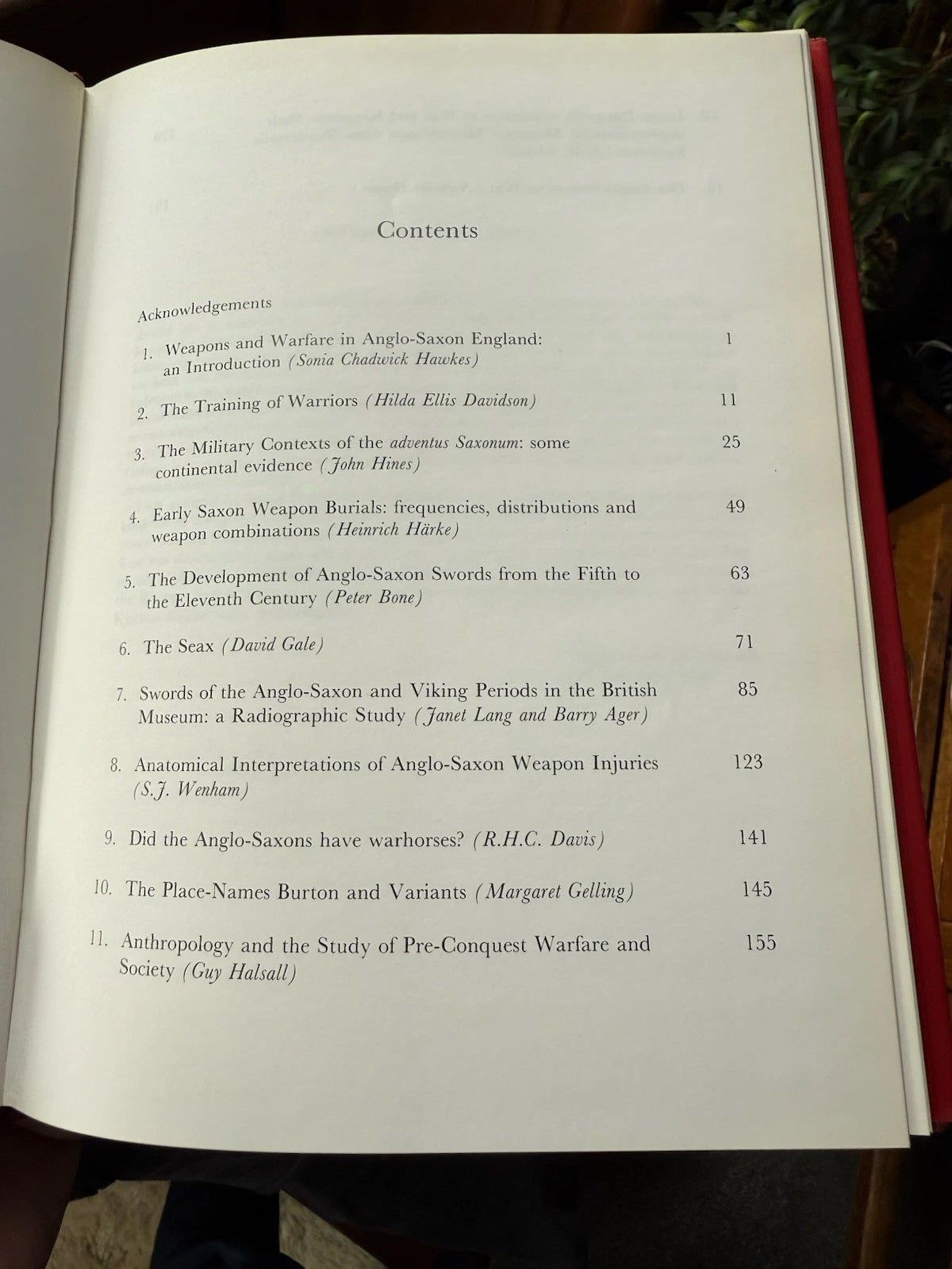 1989: Weapons and Warfare in Anglo-Saxon England; Sonia Chadwick Hawkes: VGC