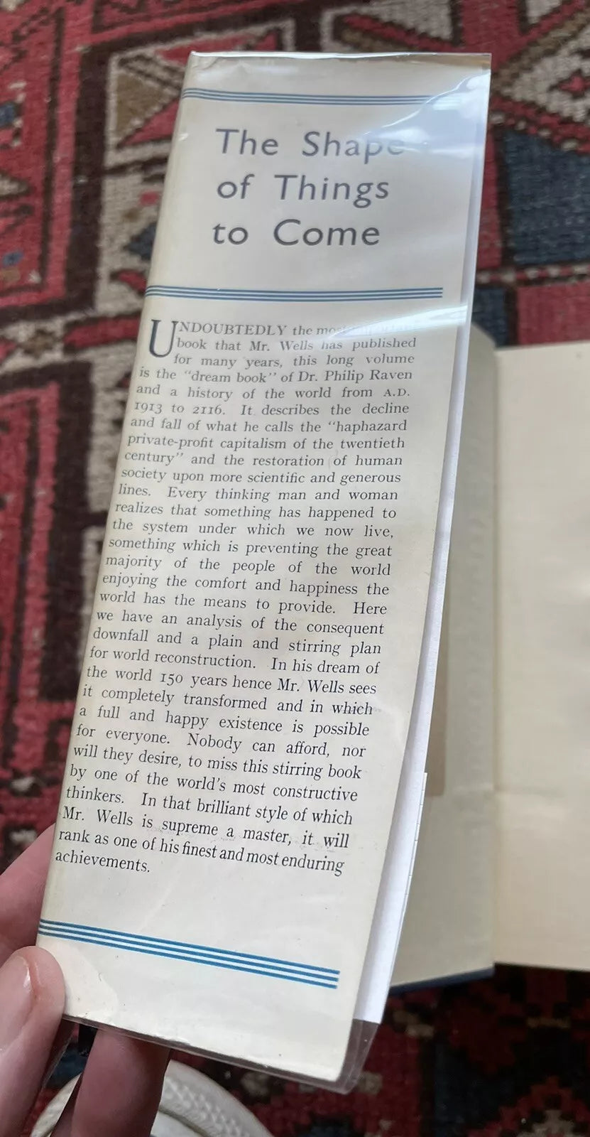 H.G. Wells : The Shape of Things to Come : 1st/1st 1933 in Original Jacket