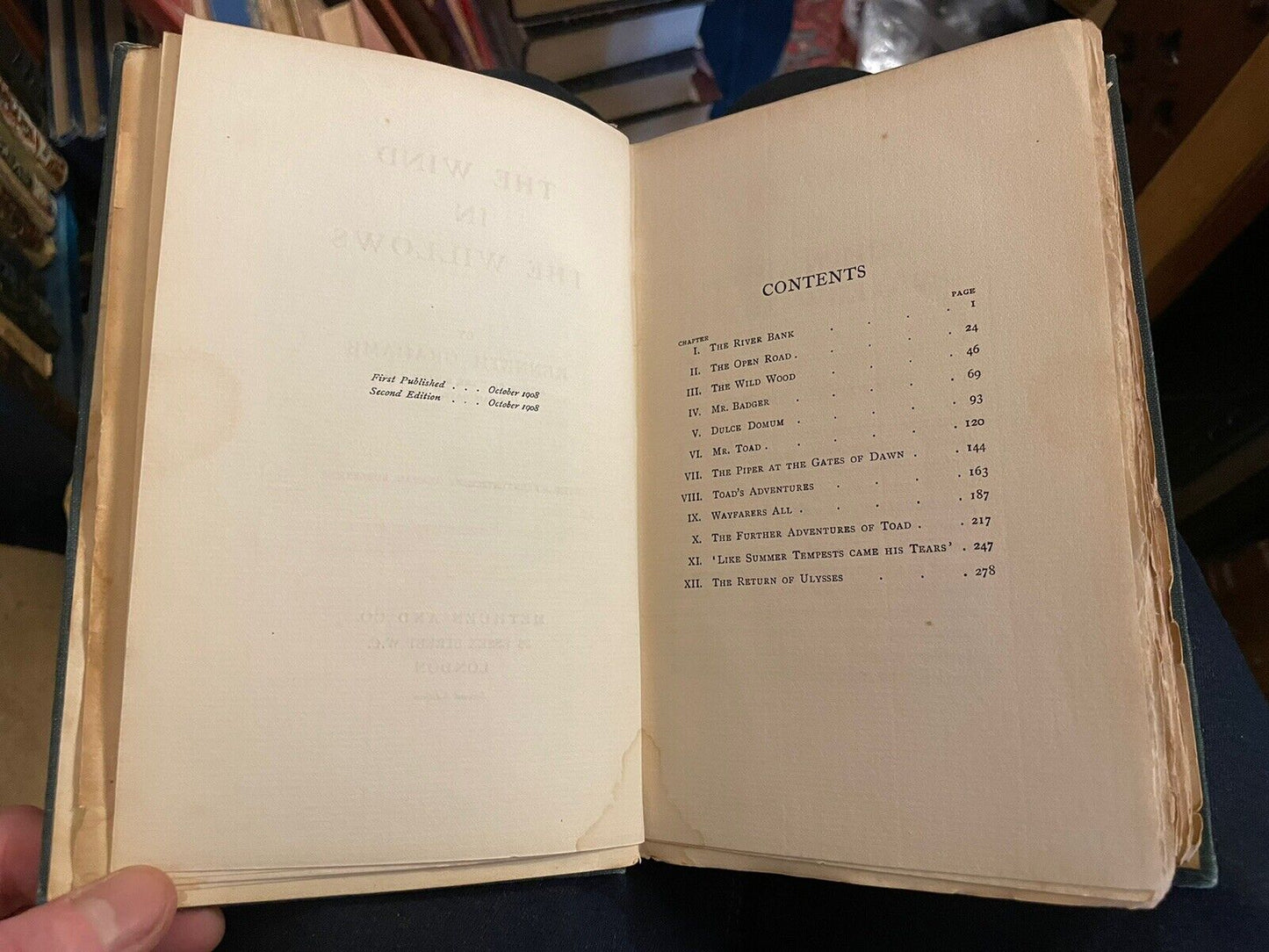 1908 The Wind in The Willows (Second Edition) Kenneth Grahame : Good Copy