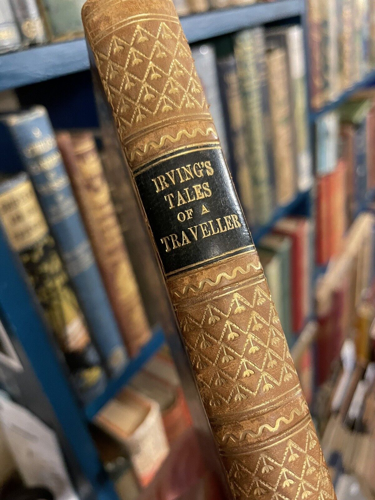 1850 Washington Irving : Tales Of A Traveller : Half Leather Binding