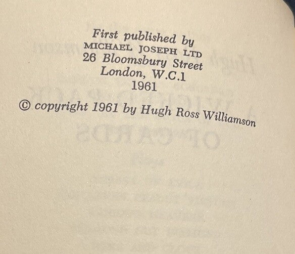 A Wicked Pack of Cards (Tarot Cards Detective Novel) Hugh Ross Williamson
