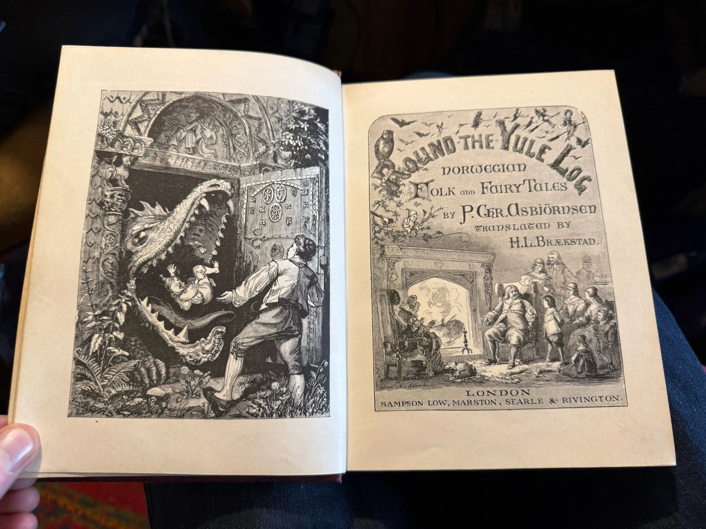 1881 Round the Yule Log : Norwegian Folk & Fairy Tales : Inscribed by Translator