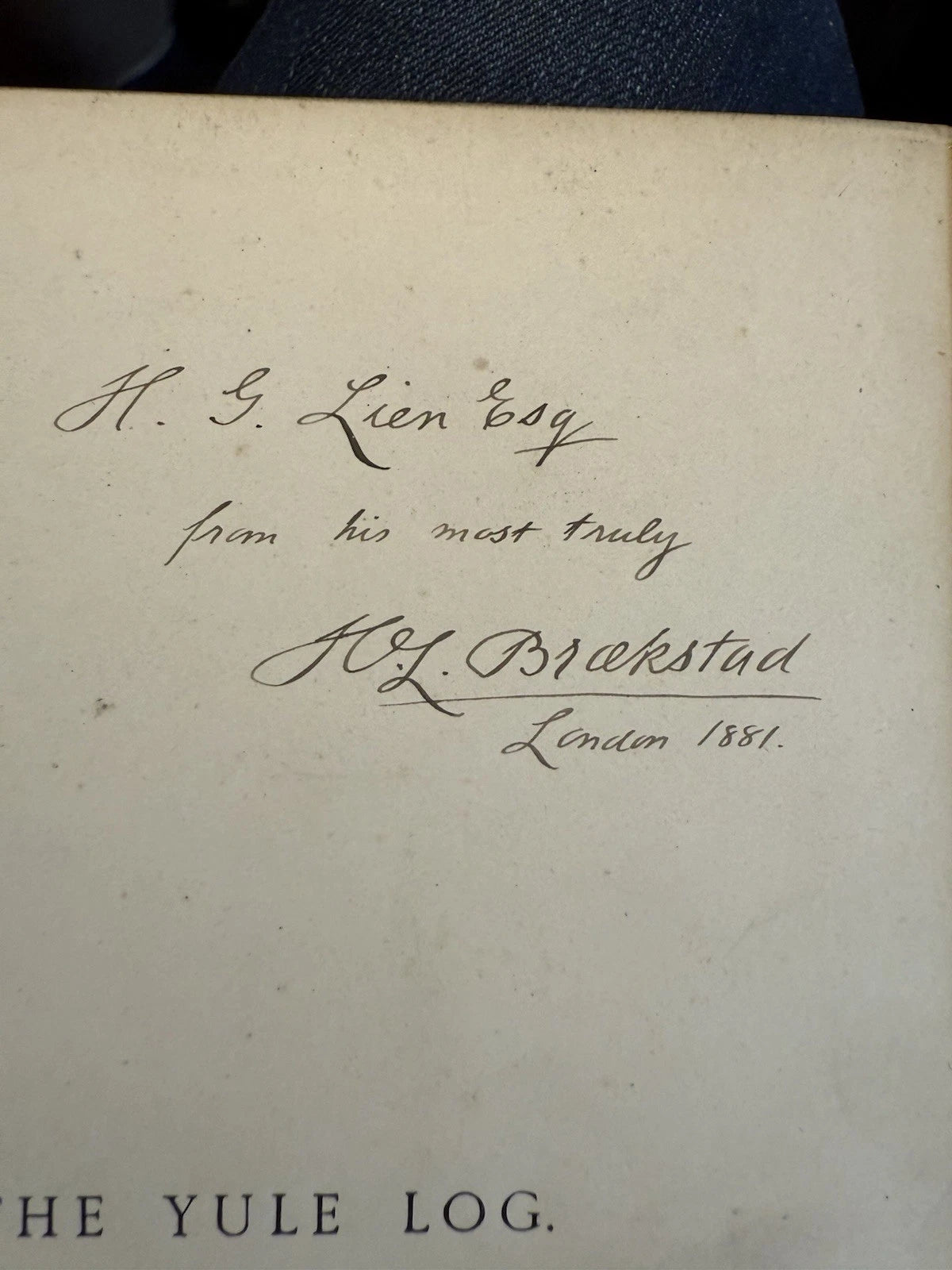 1881 Round the Yule Log : Norwegian Folk & Fairy Tales : Inscribed by Translator