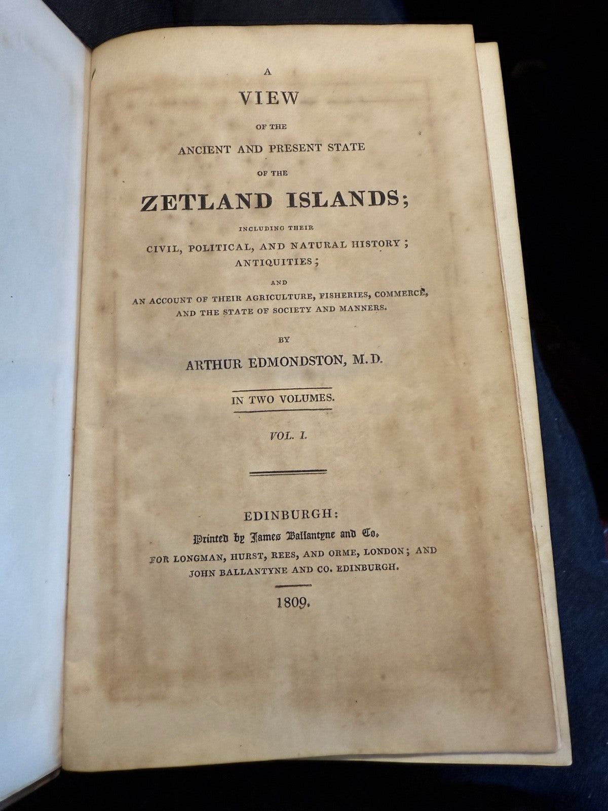 1809 Edmondston : Zetland Islands (2 Volumes) History Shetland Scotland