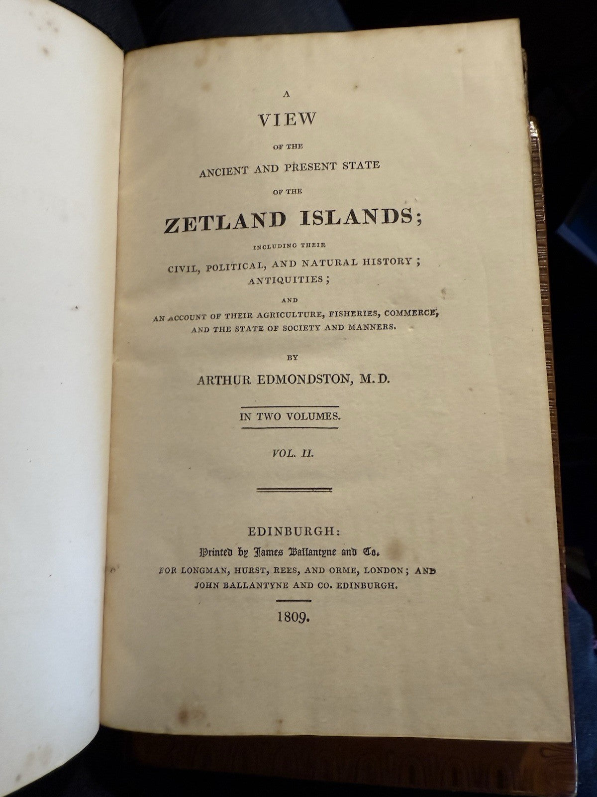 1809 Edmondston : Zetland Islands (2 Volumes) History Shetland Scotland