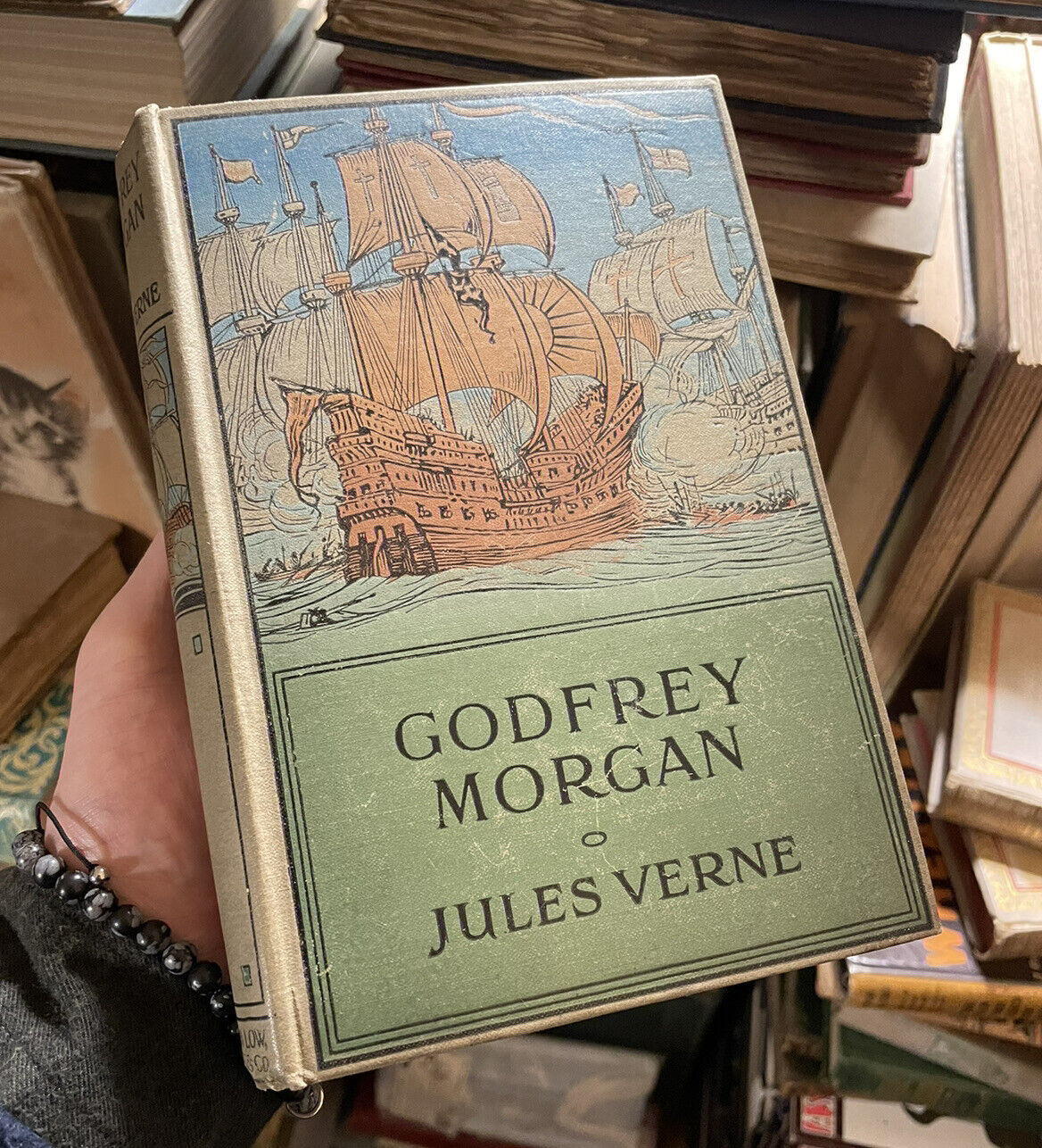 GODFREY MORGAN by JULES VERNE Illustrated Pictorial Cloth Binding 1918