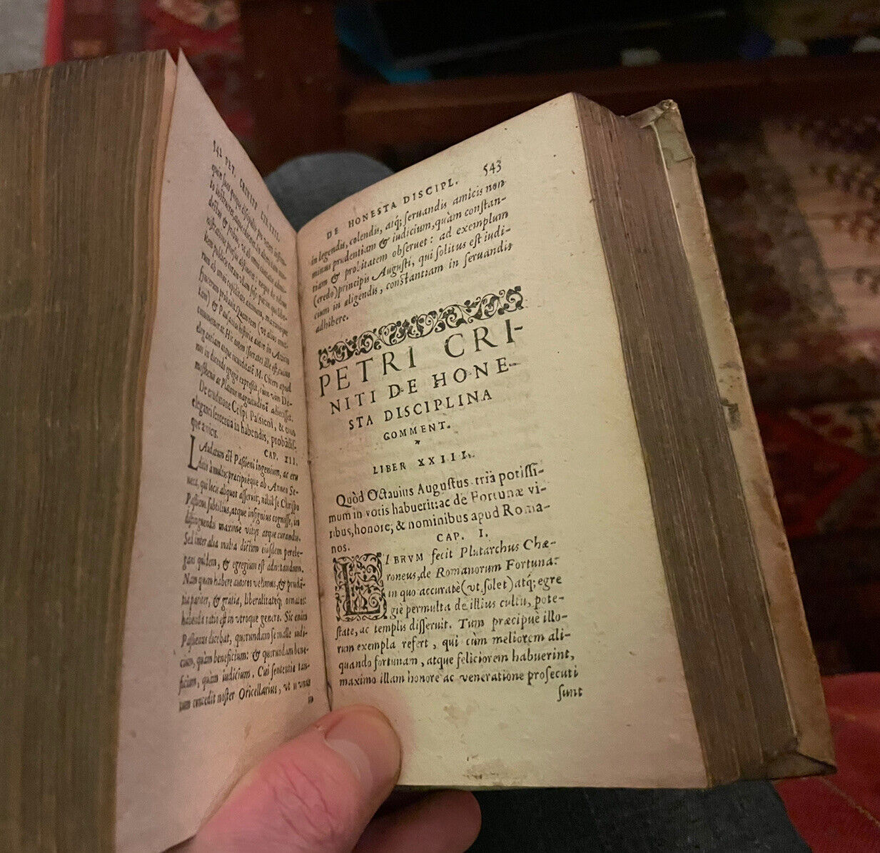 1585 De honesta disciplina : Petri Criniti Viri Doctissimi : Latin Vellum