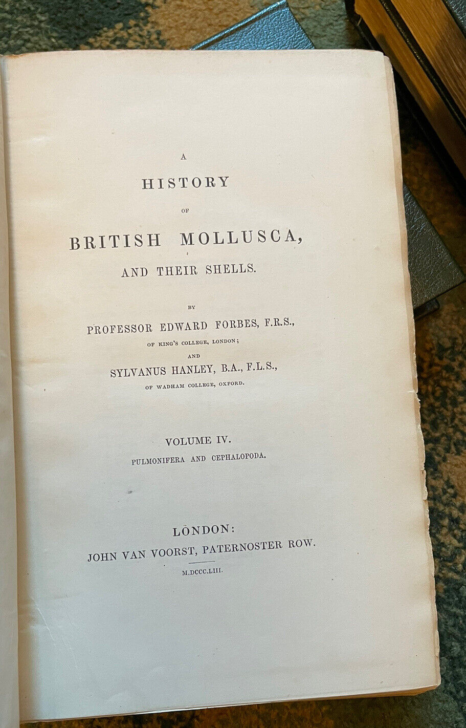 1853 History of British Mollusca and Their Shells : Forbes & Hanley (4 Volumes)