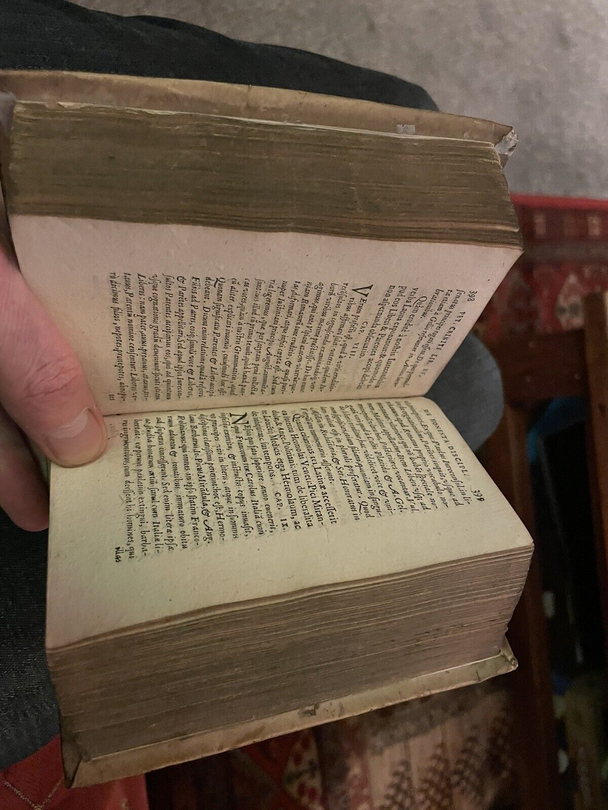 1585 De honesta disciplina : Petri Criniti Viri Doctissimi : Latin Vellum