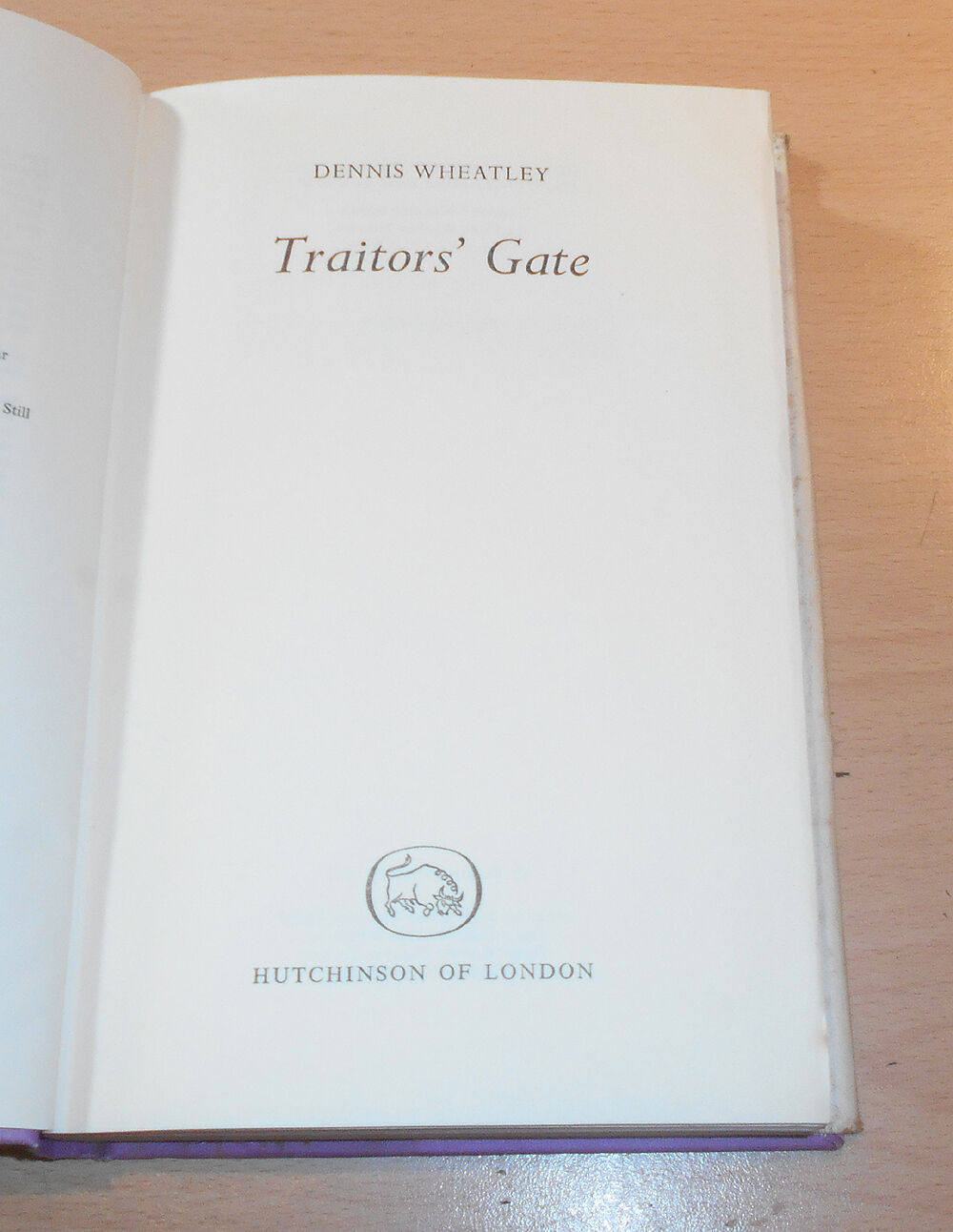 Traitors' Gate - Dennis Wheatley - 1958 First Edition