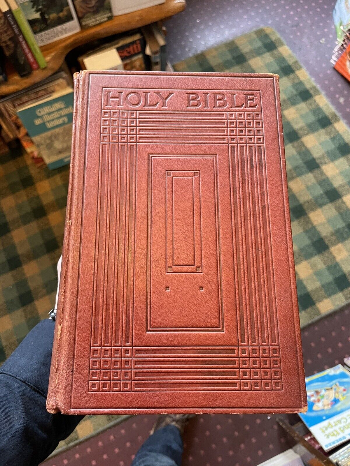 HOLY BIBLE (3 Volumes) BINDINGS by CEDRIC CHIVERS (Bookbinder) APHOCYPHA