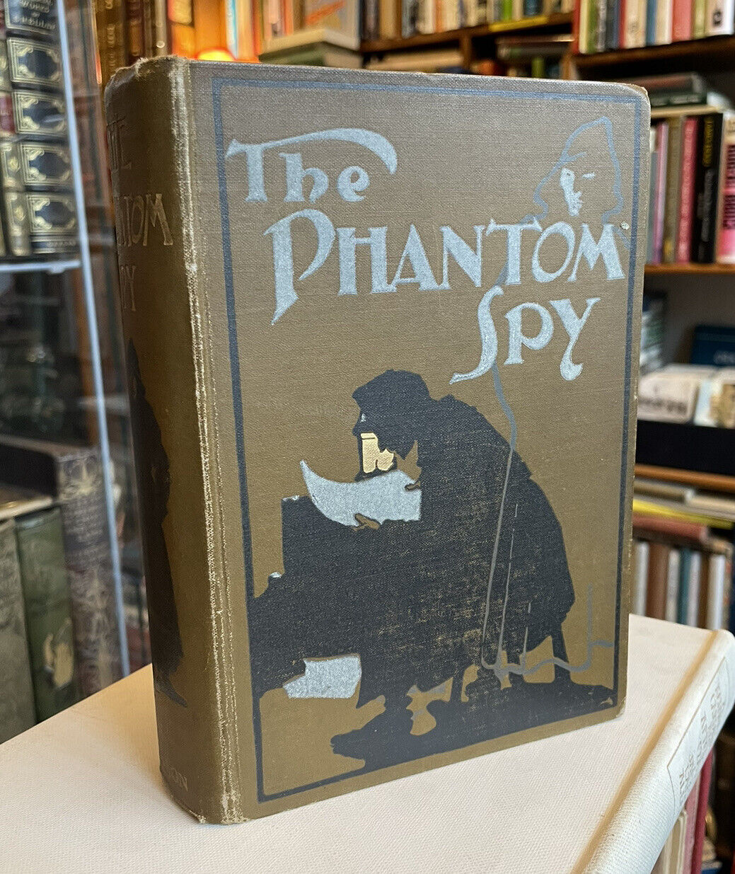 c1890 THE PHANTOM SPY Fox Russell DECORATIVE CLOTH BINDING Colour Frontis