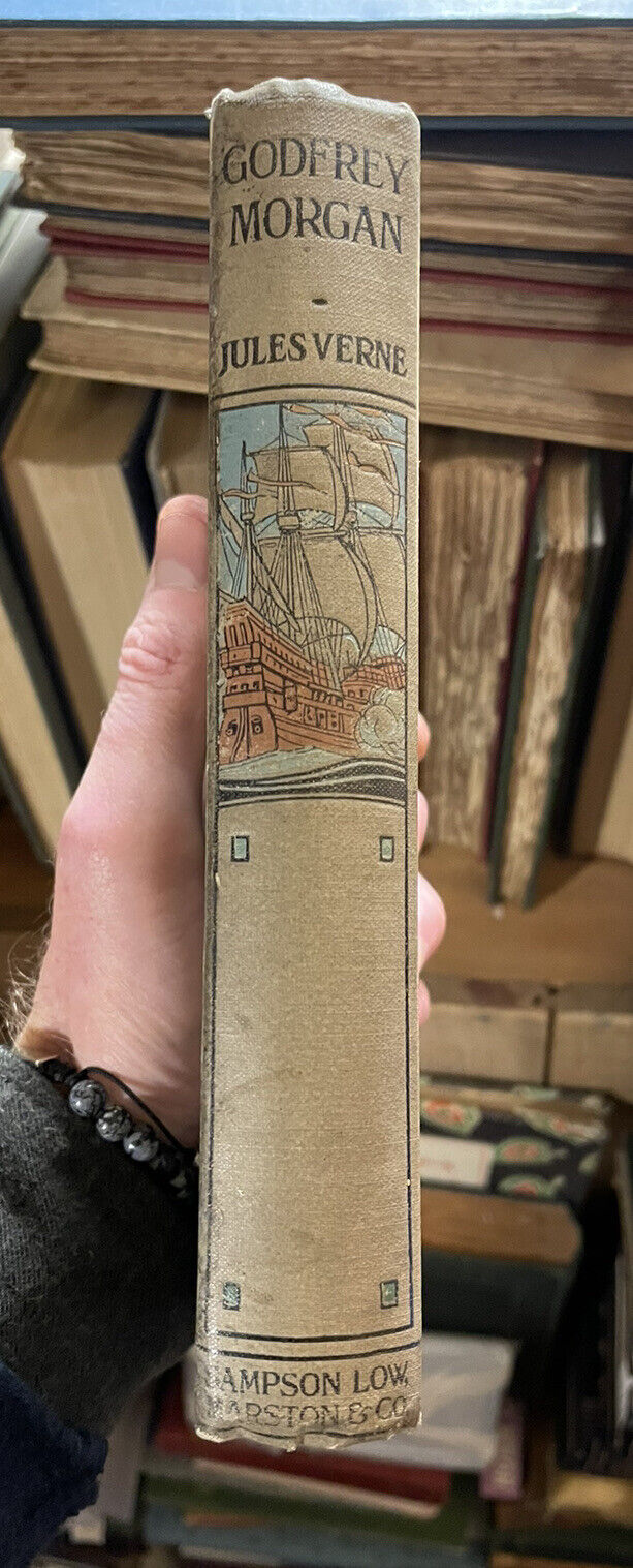 GODFREY MORGAN by JULES VERNE Illustrated Pictorial Cloth Binding 1918