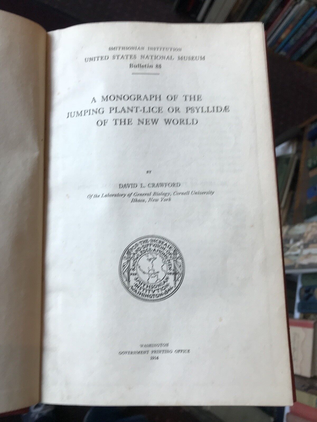 A Monograph of the Jumping Plant-Lice or Psyllidae of the New World 1914