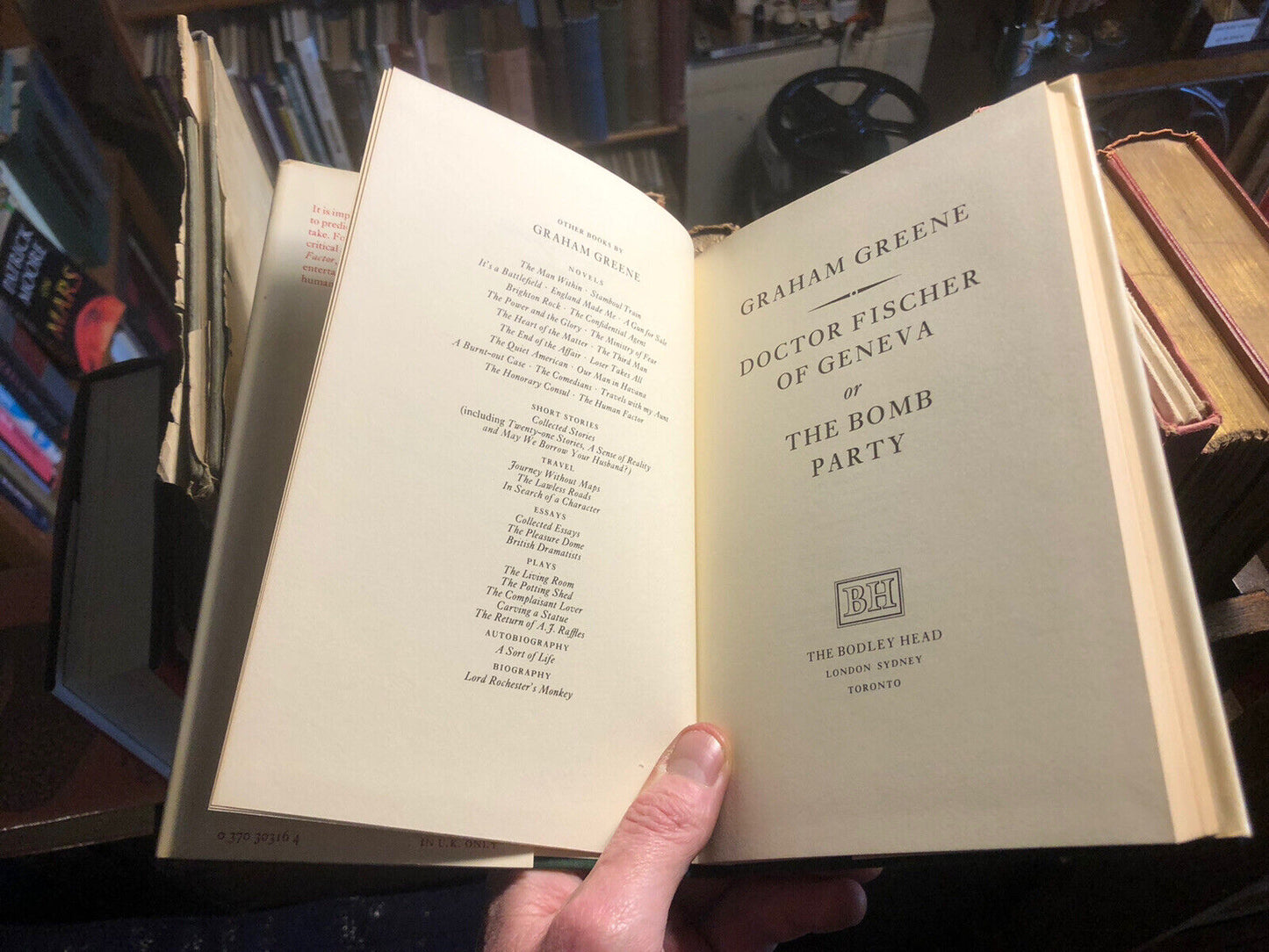 Graham Greene : Doctor Fischer of Geneva or the Tomb Party : VGC 1st Ed 1980