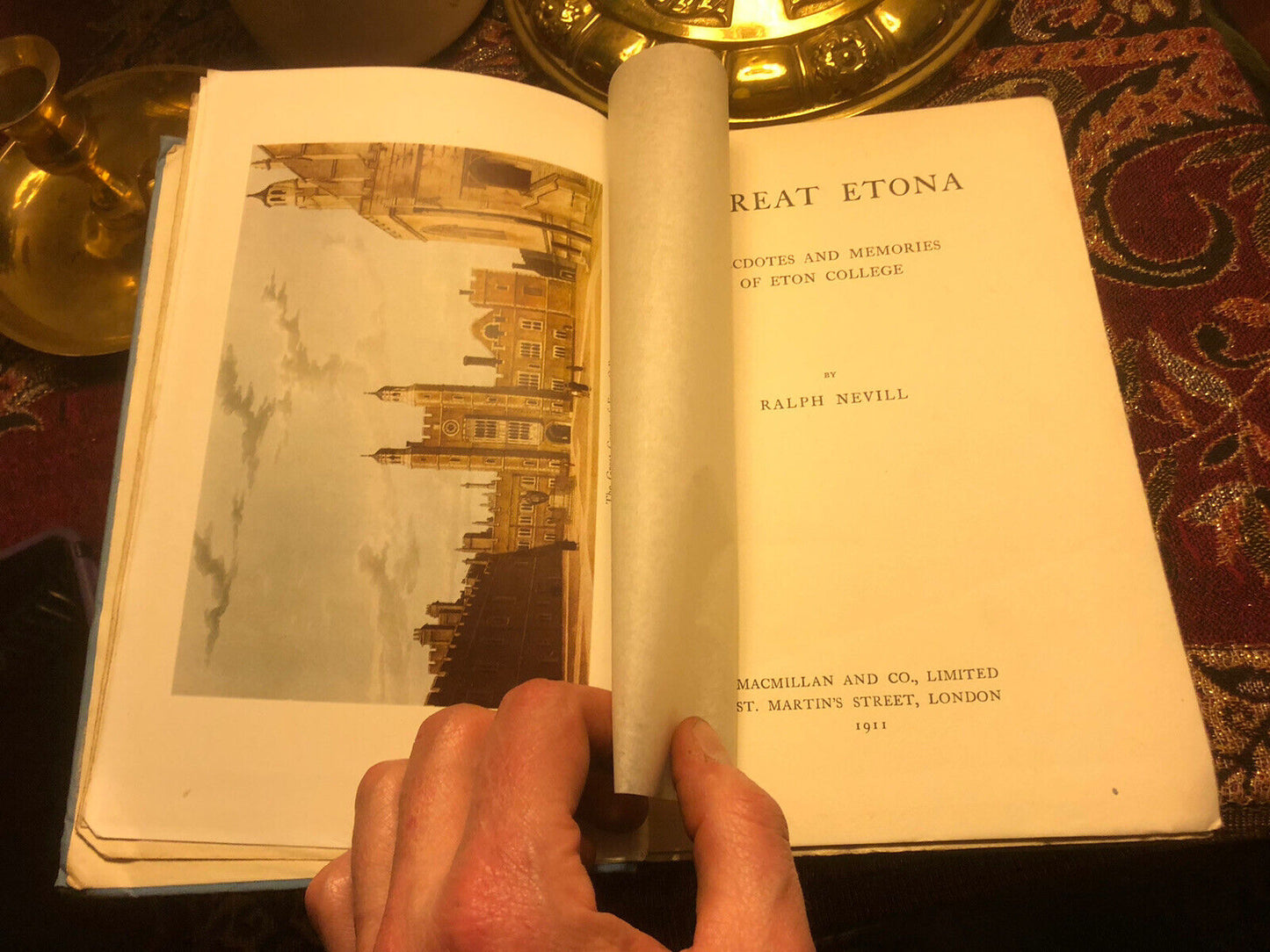 1911 FLOREAT ETONA Eton College SIGNED BY RALPH NEVILL to POET DOUGLAS AINSLIE