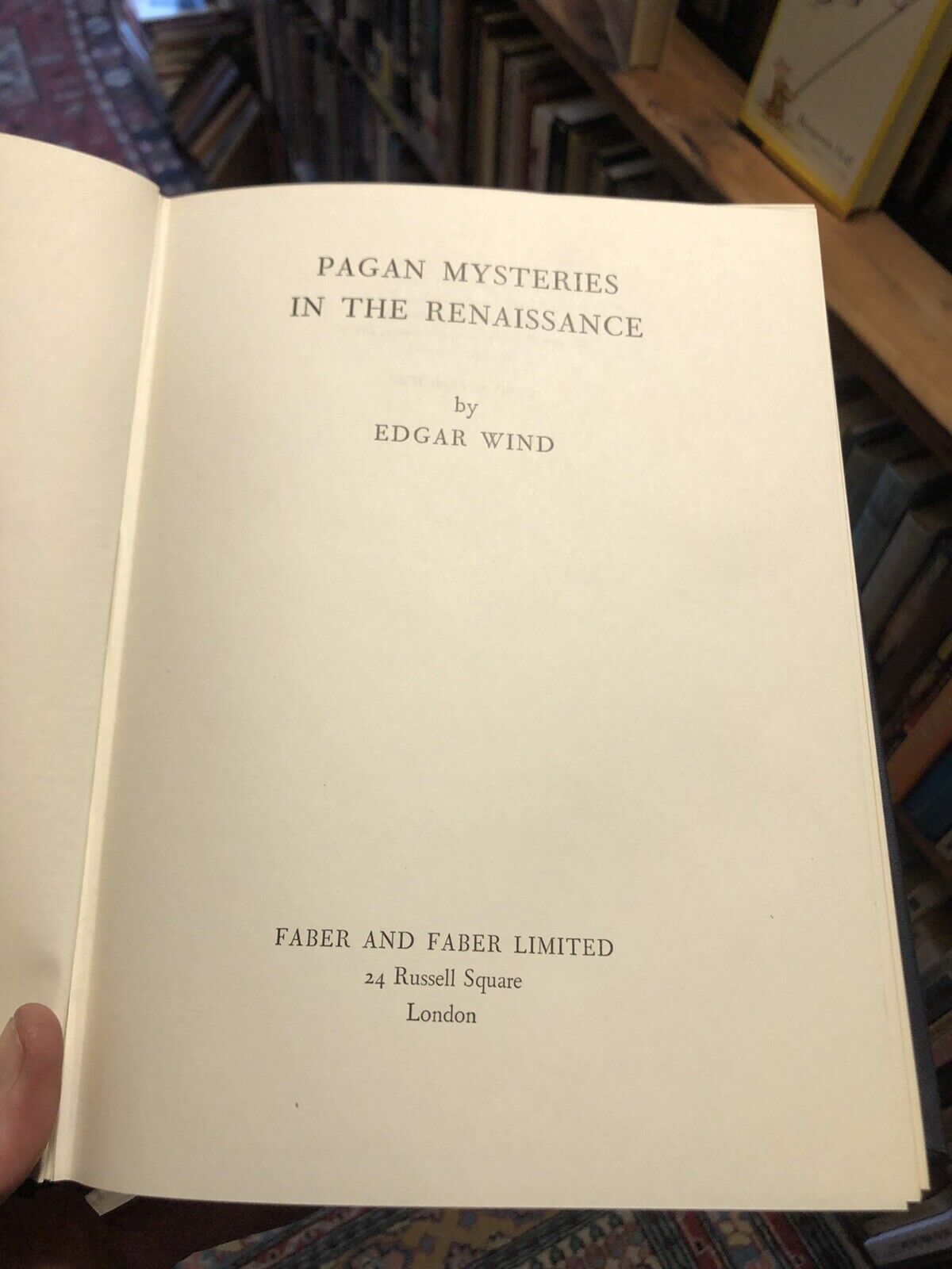 Pagan Mysteries in the Renaissance :Edgar Wind : Bacchic Mystery : Pan & Proteus