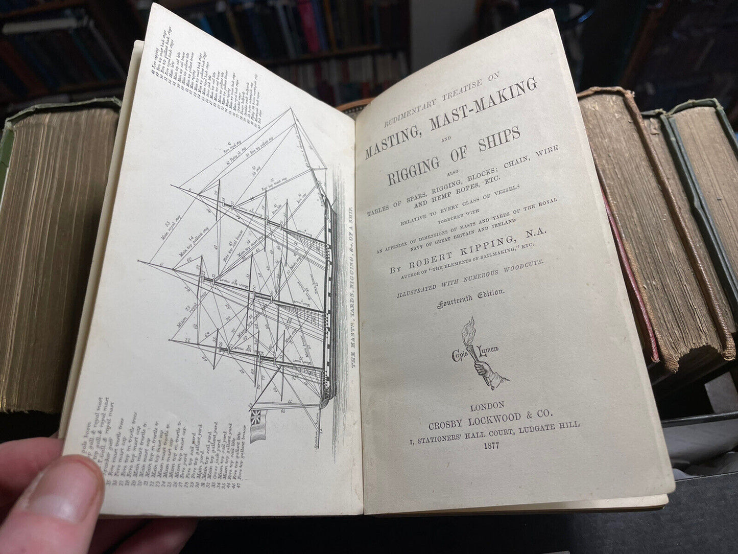 1877 Masting, Mast-Making & Rigging of Ships : Knots : Illustrated : Kipping