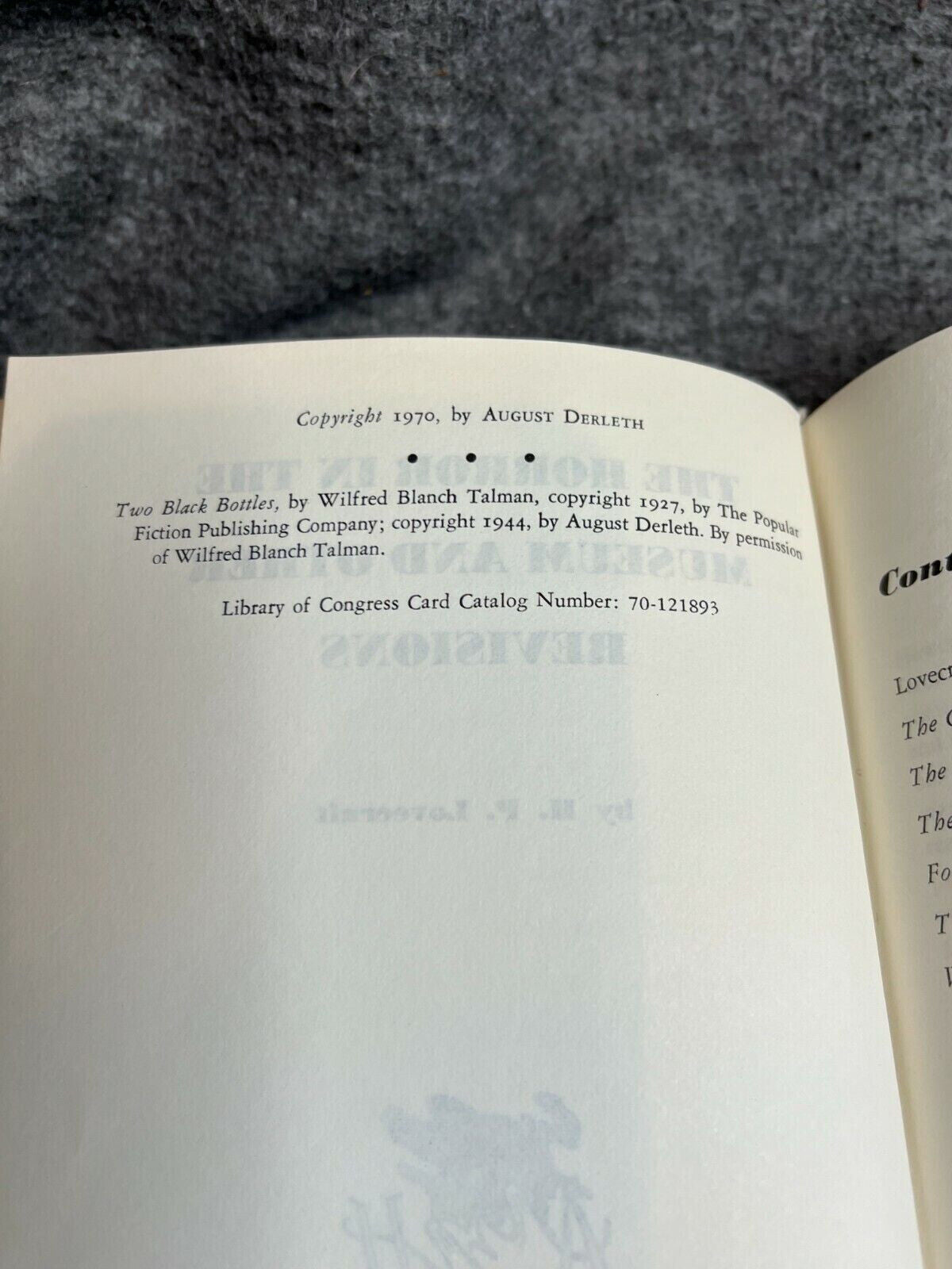 H. P. Lovecraft : The Horror in the Museum and Other Revisions : 1st/1st 1970