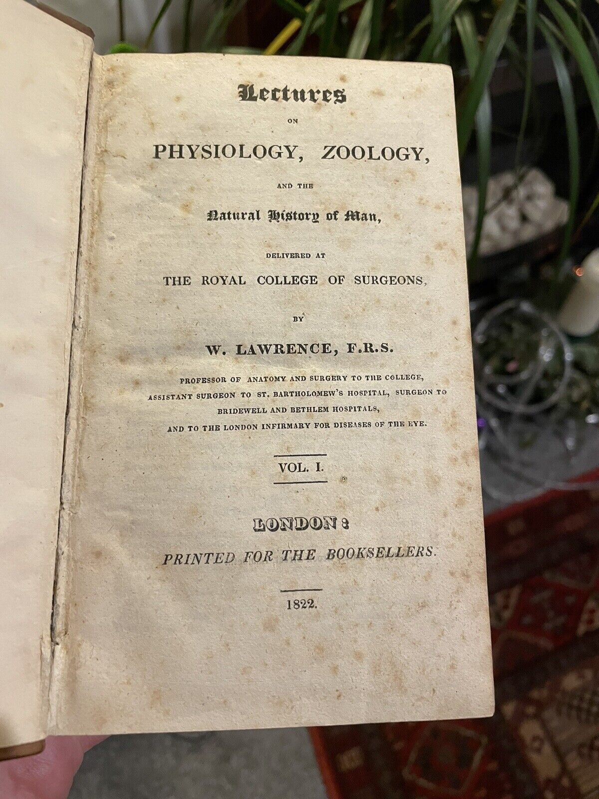 1822 Lectures on Physiology, Zoology and the Natural History of Man : Lawrence