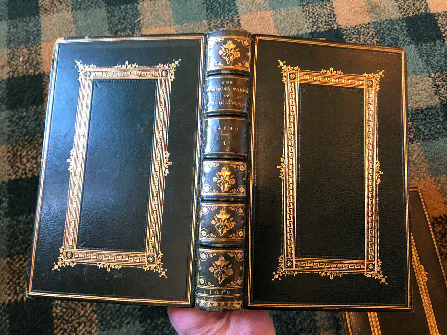 1879 POETICAL WORKS OF SIR DAVID LYNDSAY 3 Fine Bindings : Renaissance Poetry