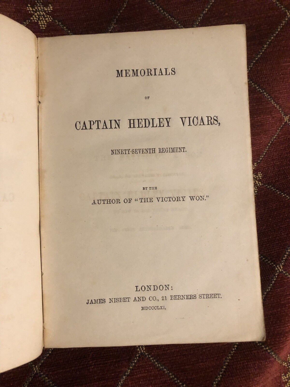 Crimean War - Captain Hedley Vicars - 97th Regiment - Military History 1841